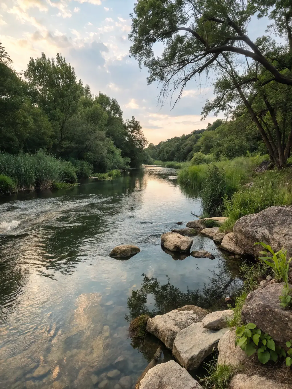 A vibrant image showcasing a thriving river ecosystem with diverse fish species and healthy aquatic plants, reflecting the positive impact of A.A.P.P.M.A. MONCONT's conservation efforts.